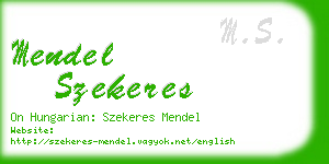mendel szekeres business card